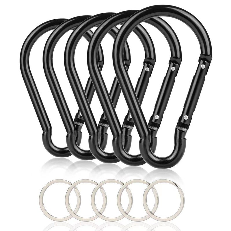 CampTek 10PCS 4"/10cm Large Carabiner Clip,Strong Unlocking Caribeaner Keychain Pack for Backpack Hook, Light Duty Paracord Umbrella e Parachute para Cord Accessories Rop - Image 1
